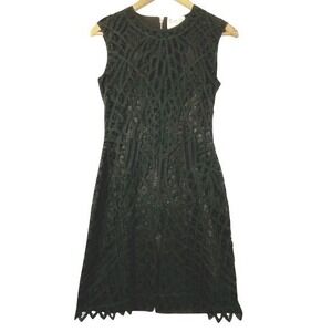 Sea New York Sleeveless Lace Sheath Dress Whimsigoth XS Black Party Cocktail